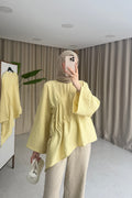 بلوزة مزمومة اصفر - KP4577