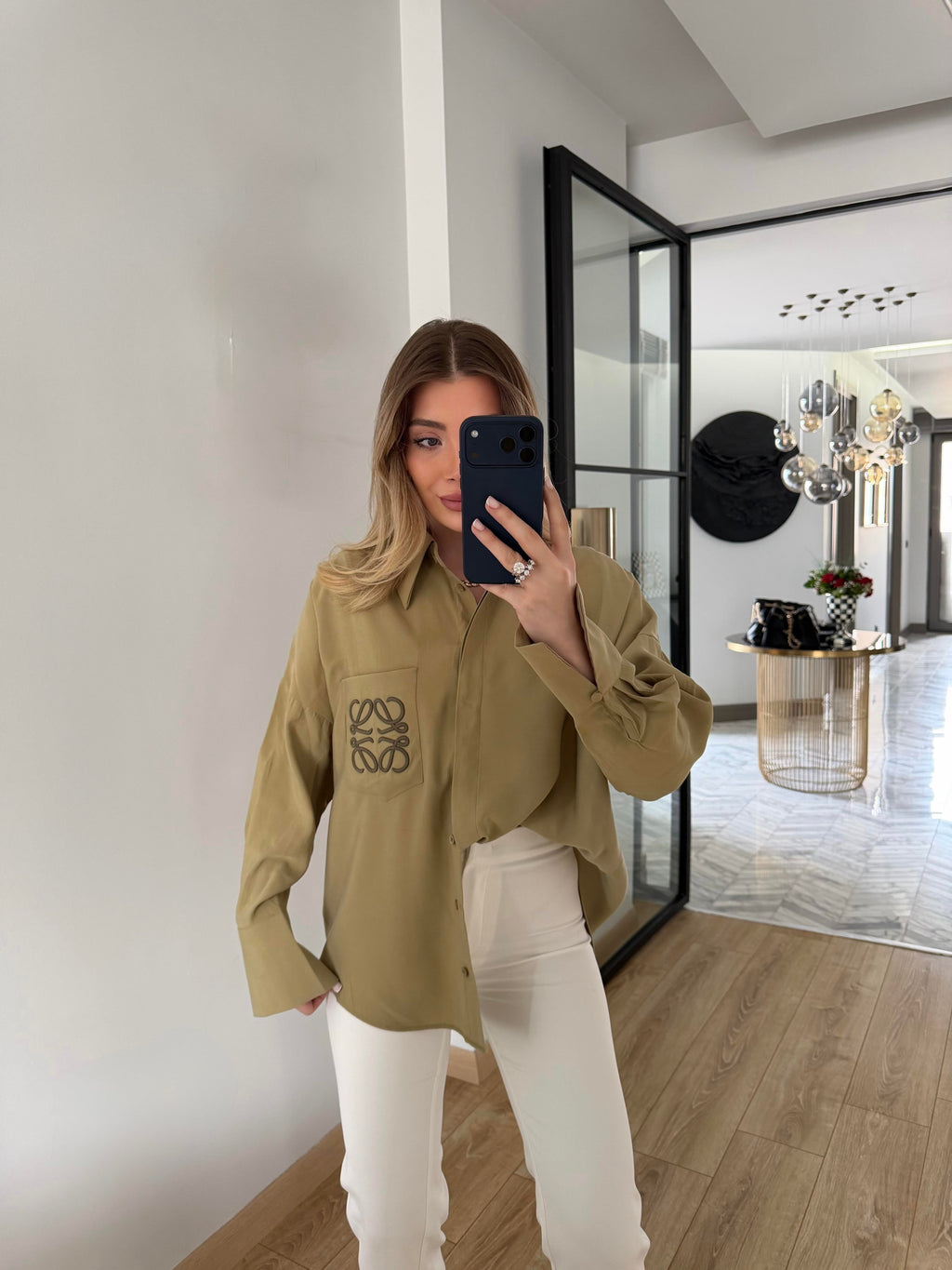 قميص زيتي - KP4455