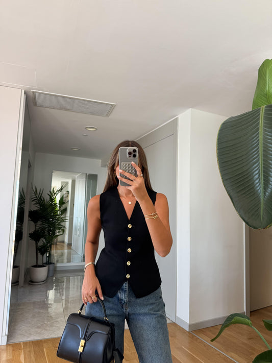 جرزة اسود بأزرار ذهبي - KP4253