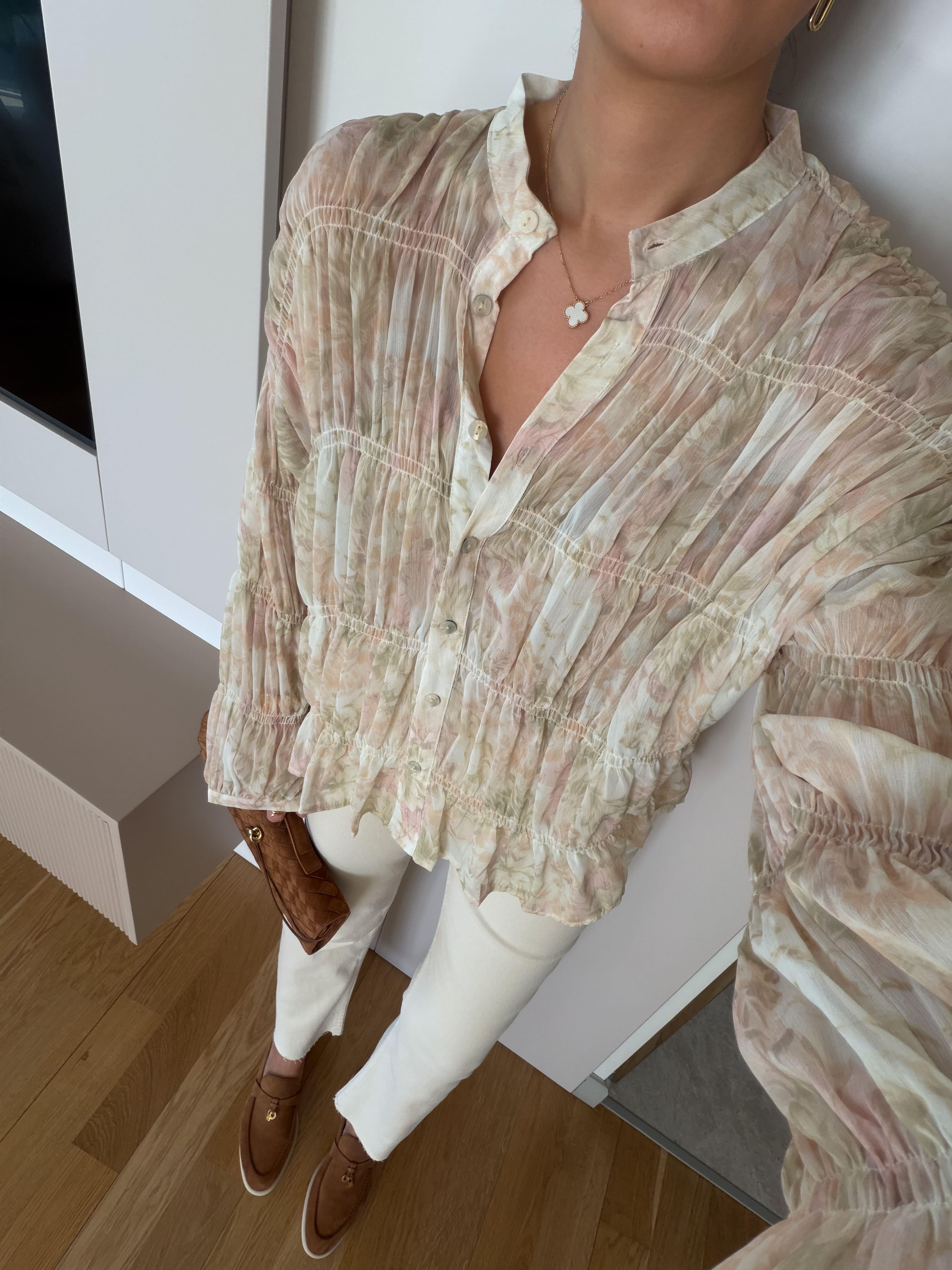 قميص ملون شيفون سكري - KP4428