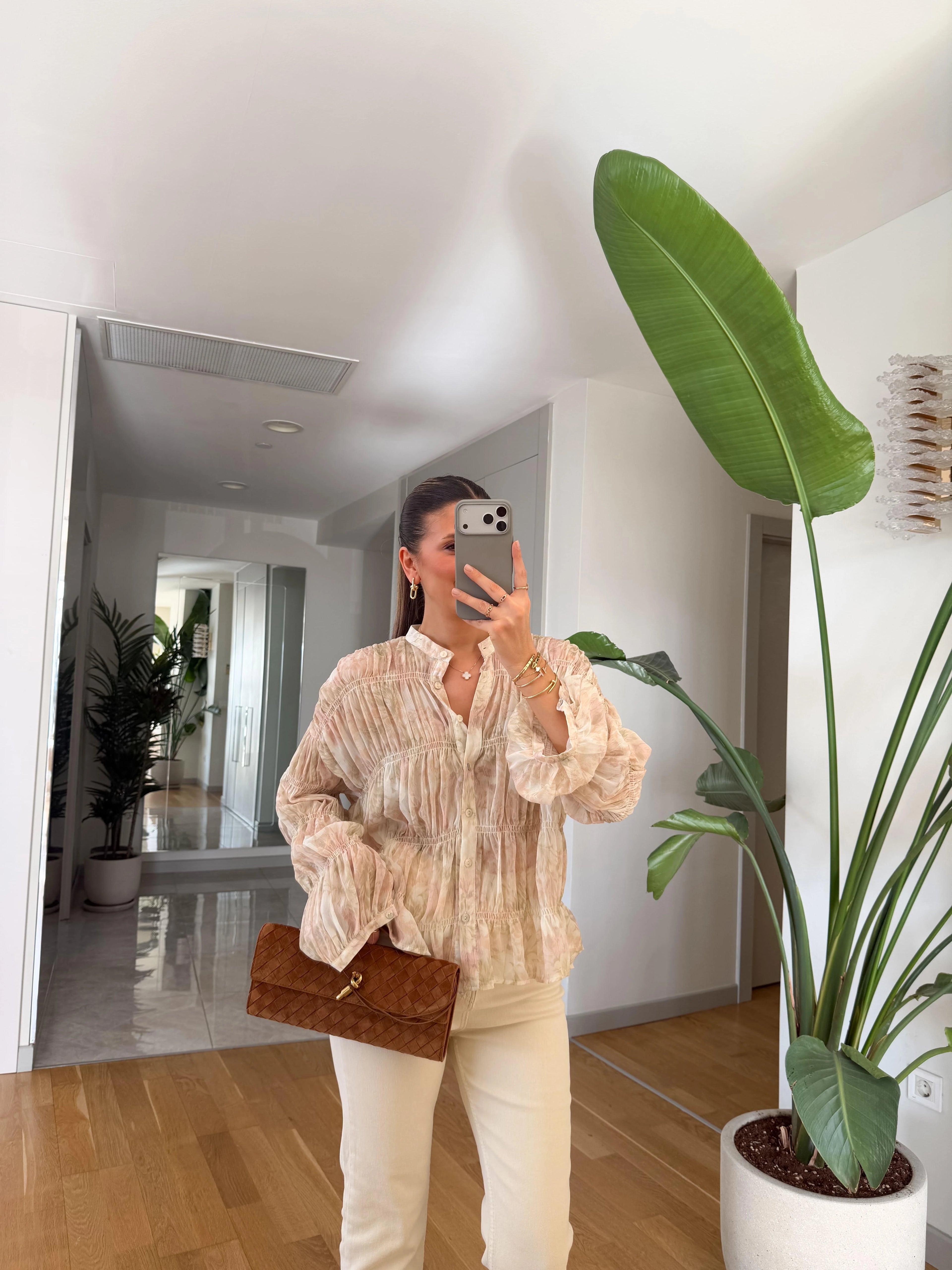 قميص ملون شيفون سكري - KP4428