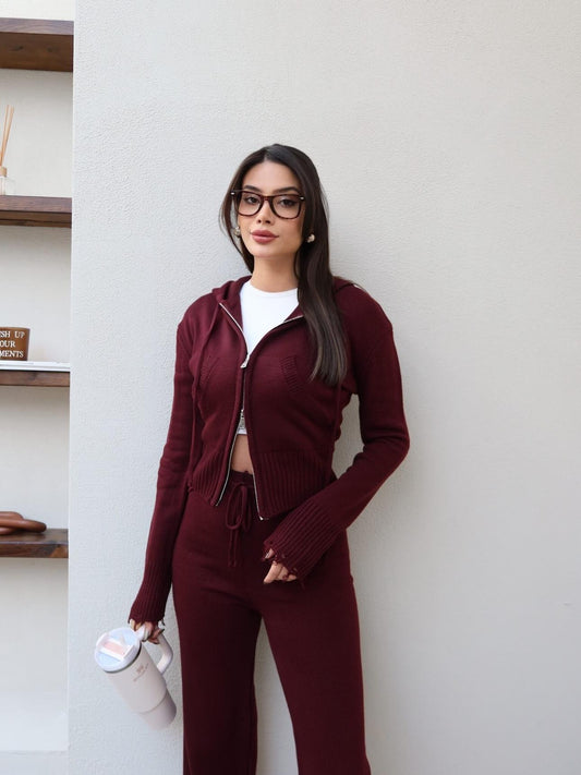 طقم جرزة مع بنطلون خمري - KP1477