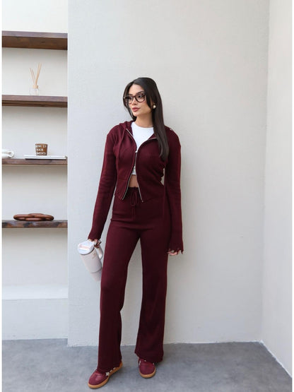 طقم جرزة مع بنطلون خمري - KP1477