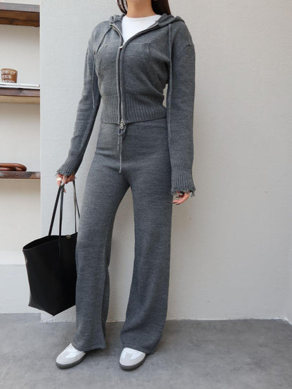 طقم جرزة مع بنطلون رمادي - KP1477