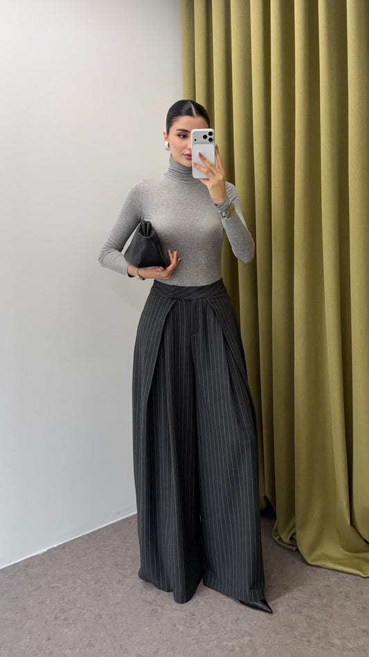 بنطلون رمادي مخطط - KP5074