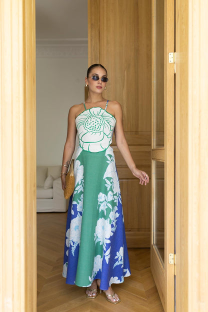 فستان ملون اخضر - KP2023