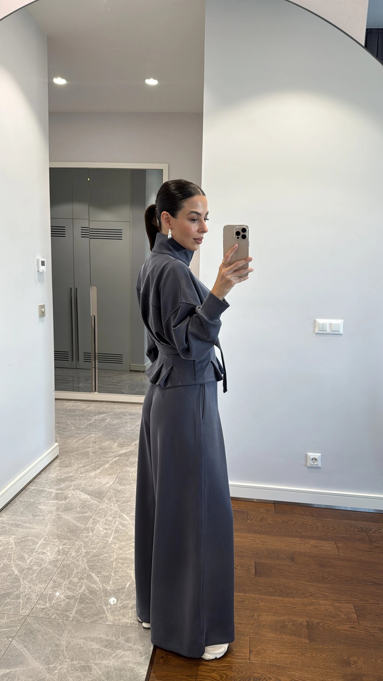 طقم ازرق جكيت بحزام مع بنطلون - KP1414