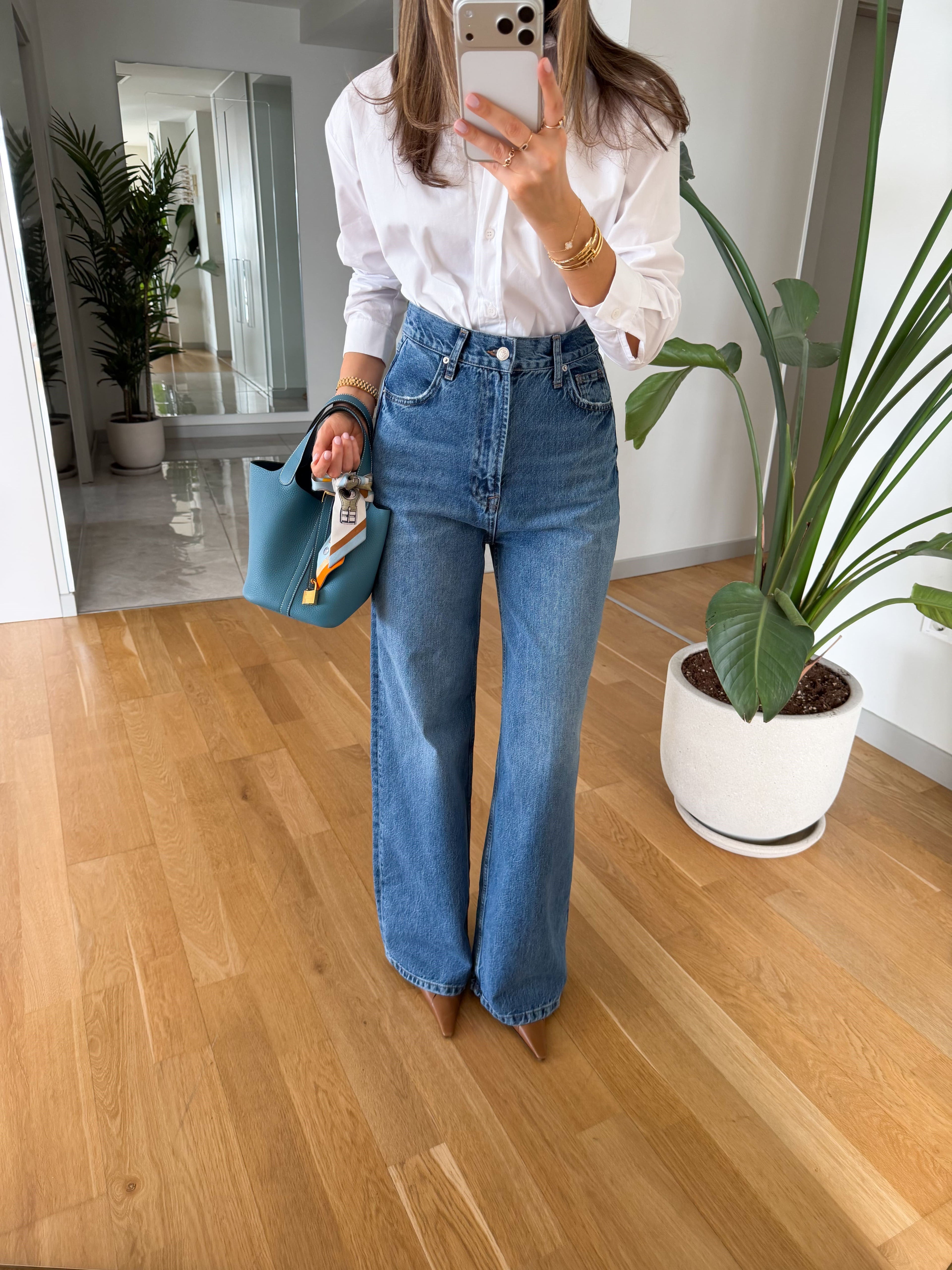 بنطلون جينز جيبة بني - KP5101