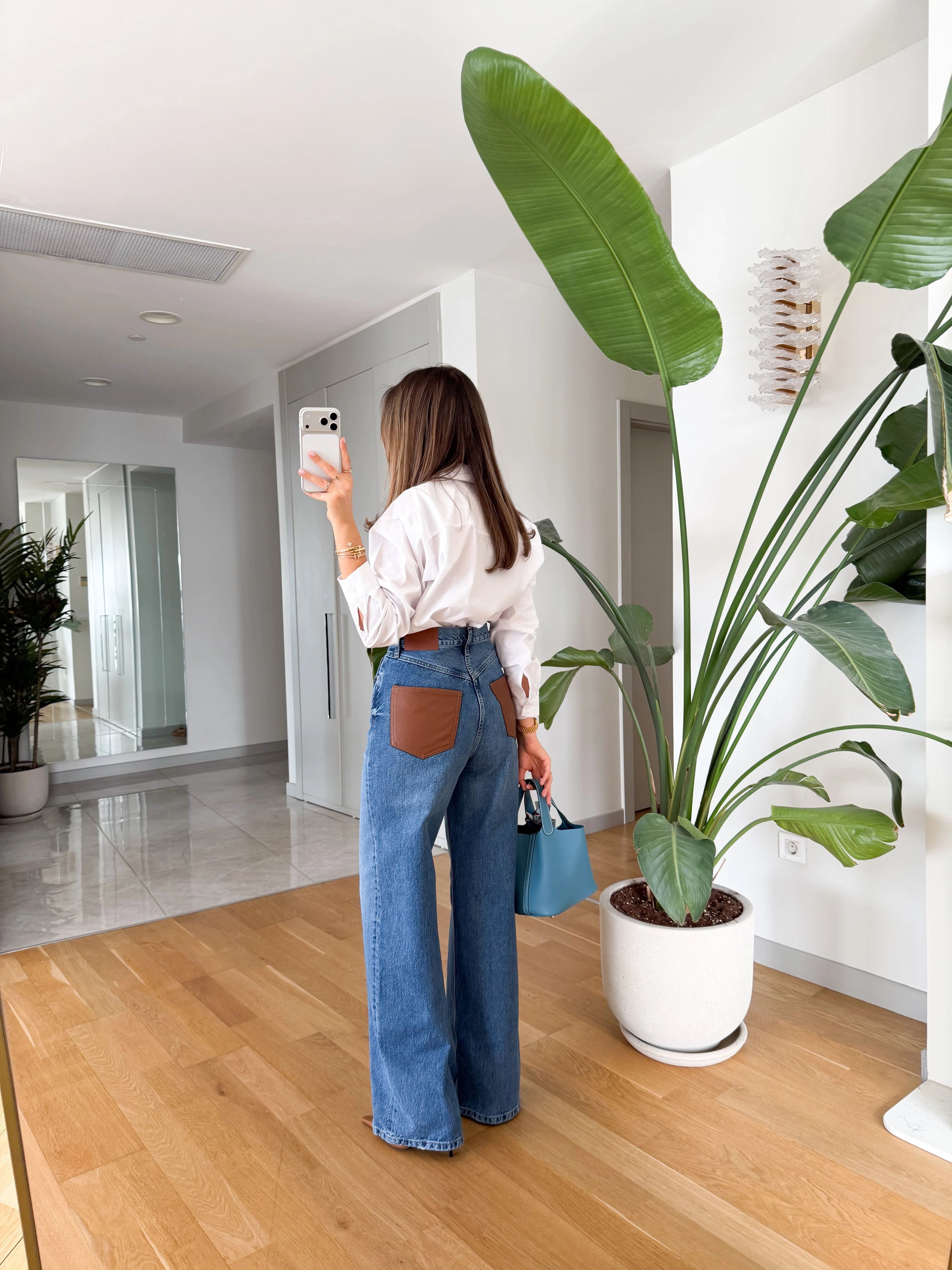 بنطلون جينز جيبة بني - KP5101