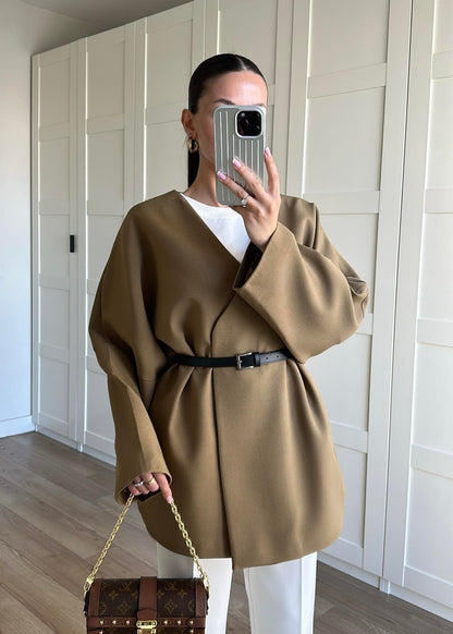 جكيت زيتي بحزام - KP4233