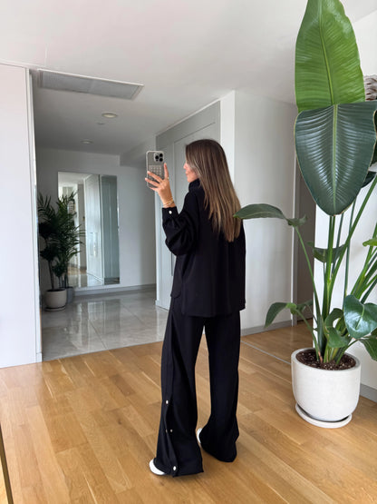 طقم اسود بقبة وكبسات - KP1429