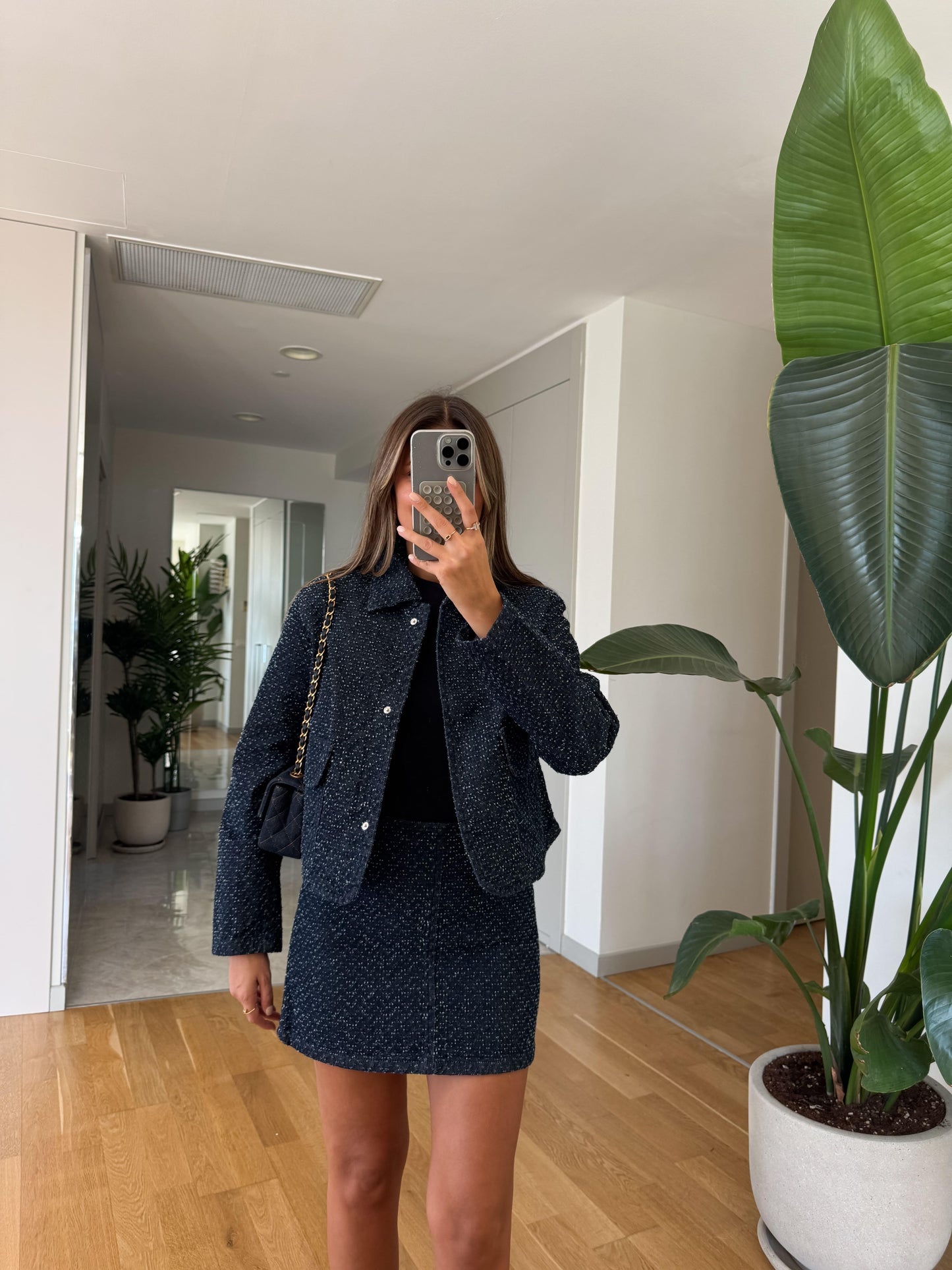 طقم جكيت مع تنورة جينز - KP1445