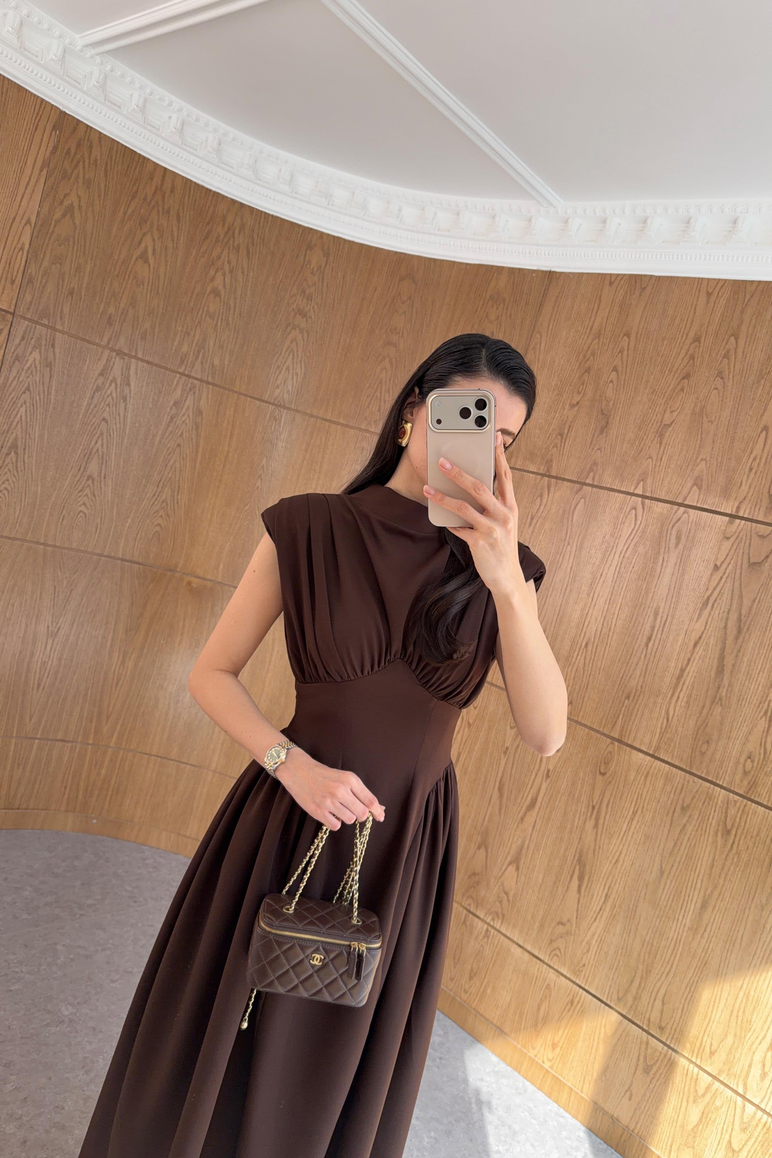 فستان بني - KP2268