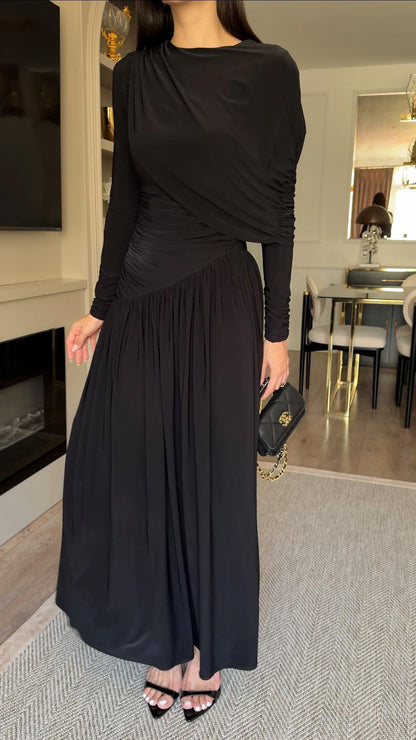 فستان لايكرا اسود - KP2235