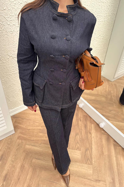 طقم جينز بأزرار - KP1386