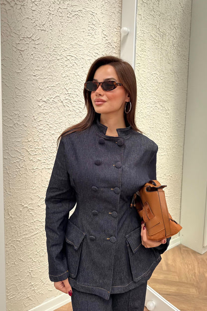 طقم جينز بأزرار - KP1386