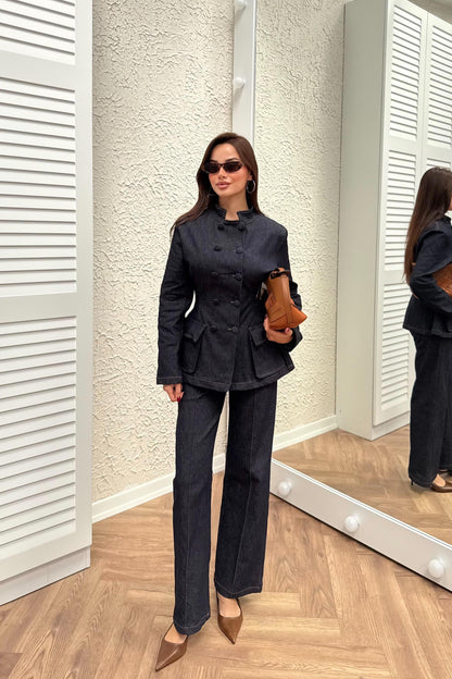 طقم جينز بأزرار - KP1386