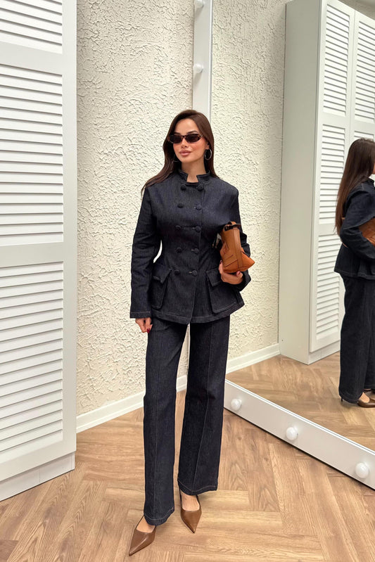 طقم جينز بأزرار - KP1386