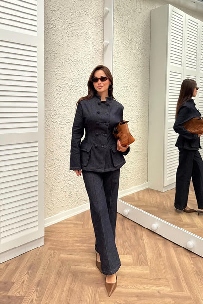 طقم جينز بأزرار - KP1386