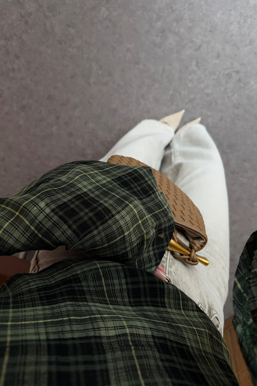 بلوزة كاروهات اخضر - KP4451