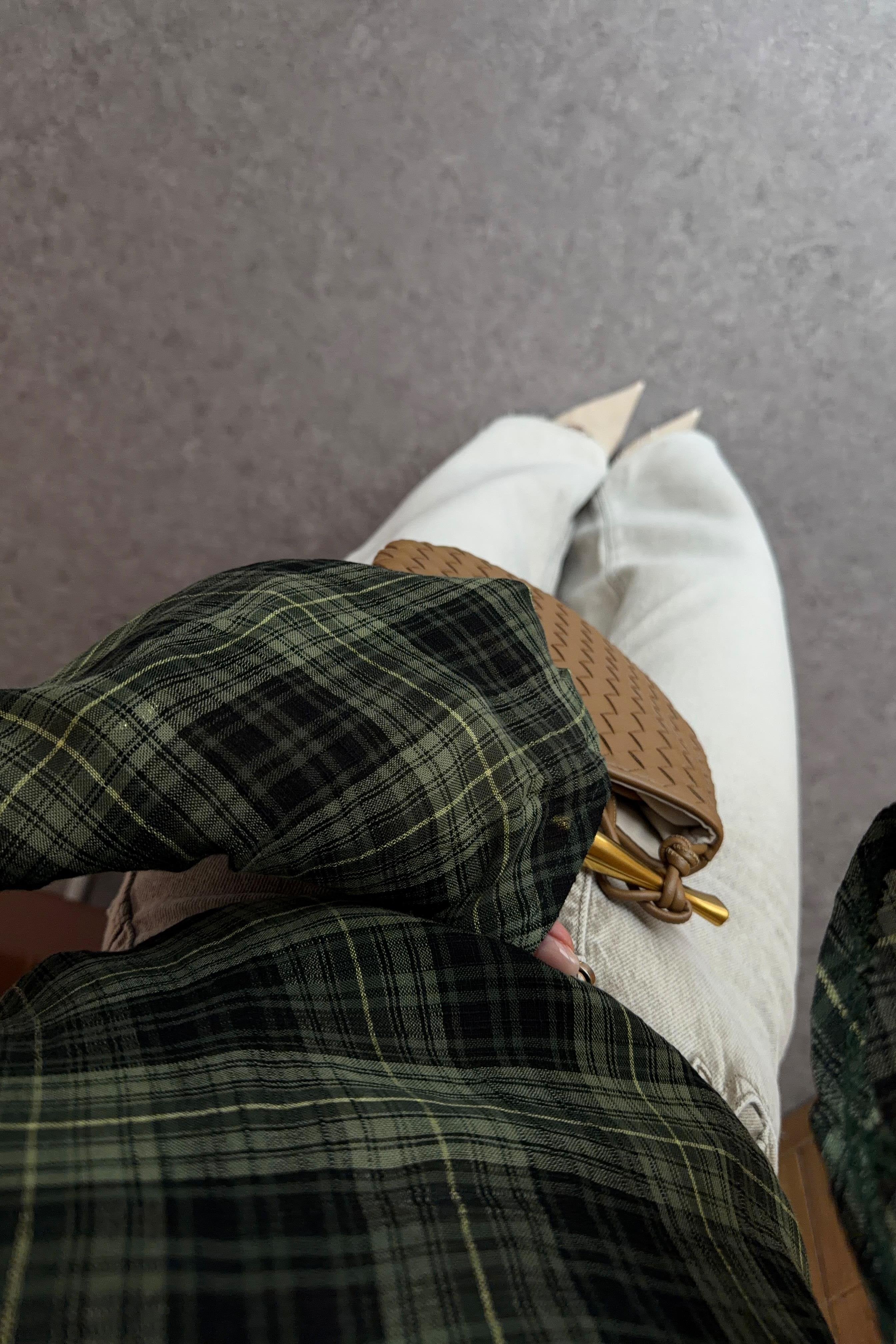 بلوزة كاروهات اخضر - KP4451