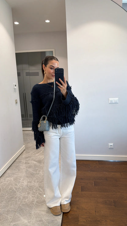 بلوزة صوف كحلي - KP4281