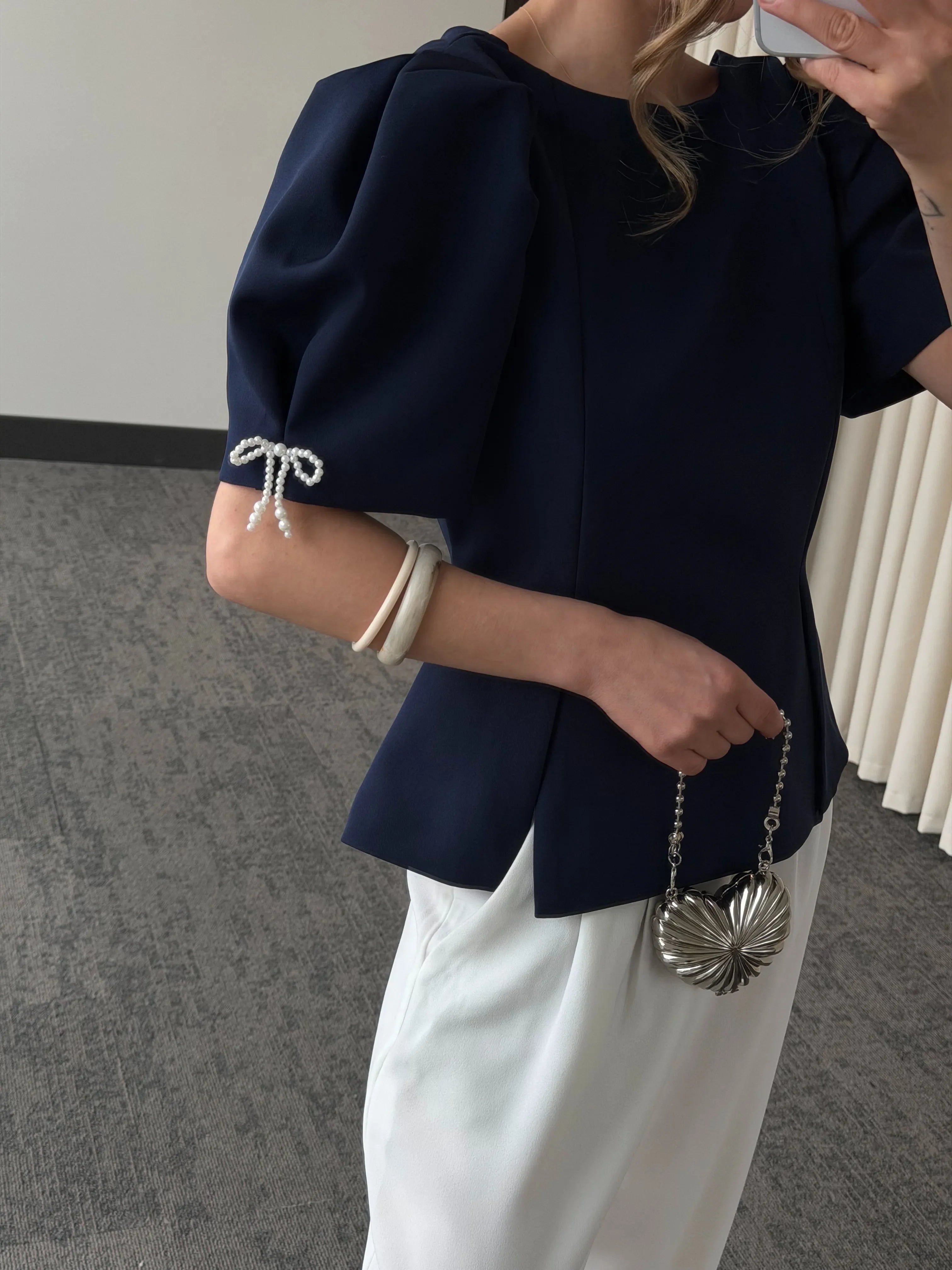 بلوزة كحلي شبر - KP4453