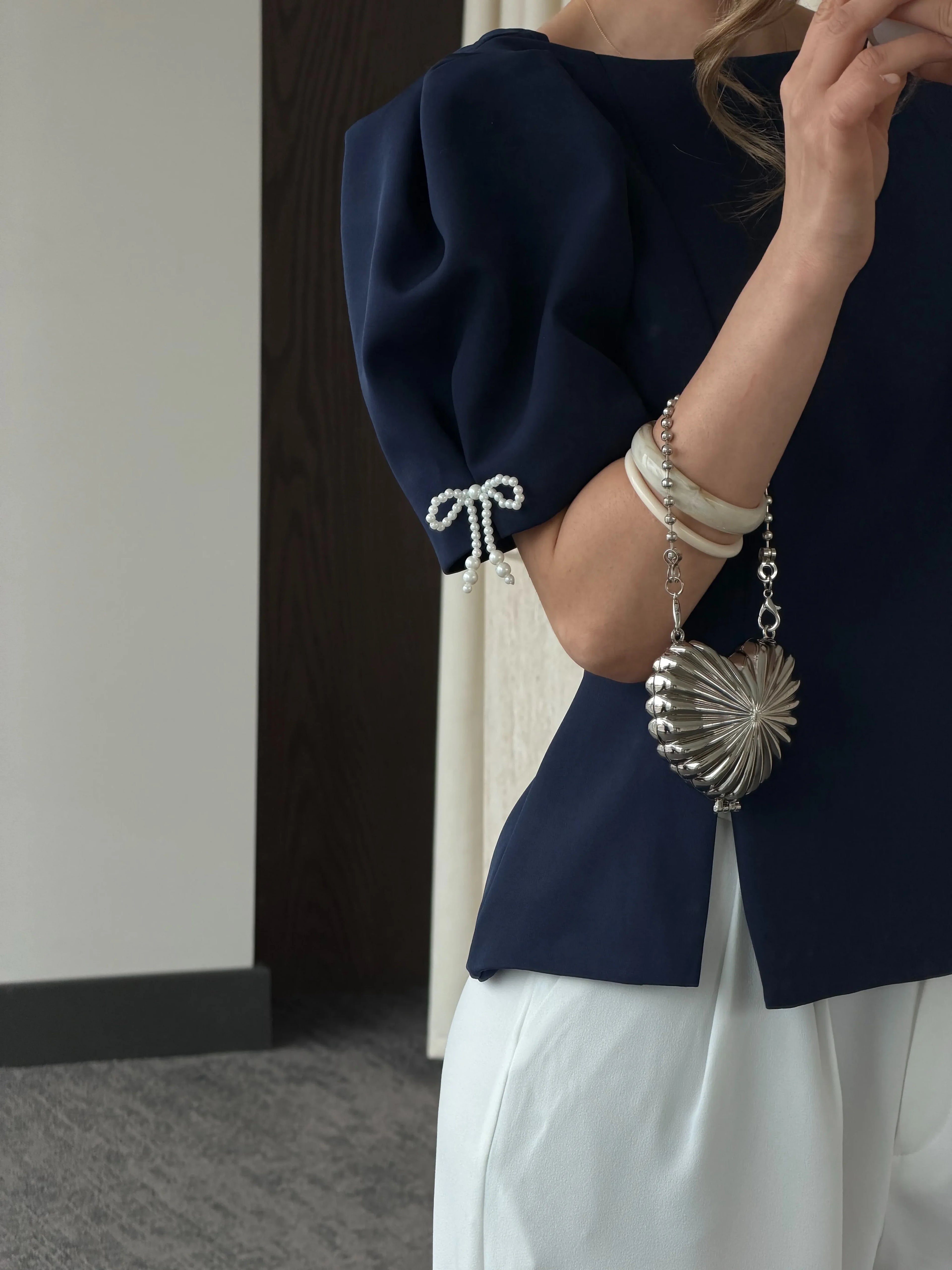 بلوزة كحلي شبر - KP4453