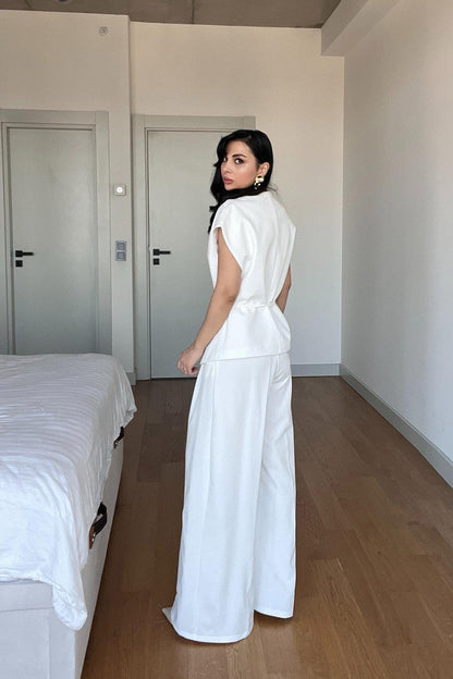 طقم كيمونو ابيض - KP1190