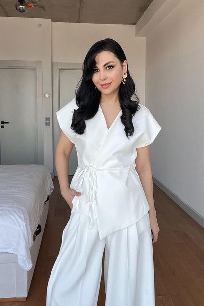 طقم كيمونو ابيض - KP1190