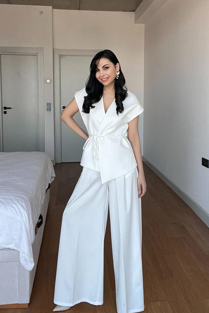 طقم كيمونو ابيض - KP1190