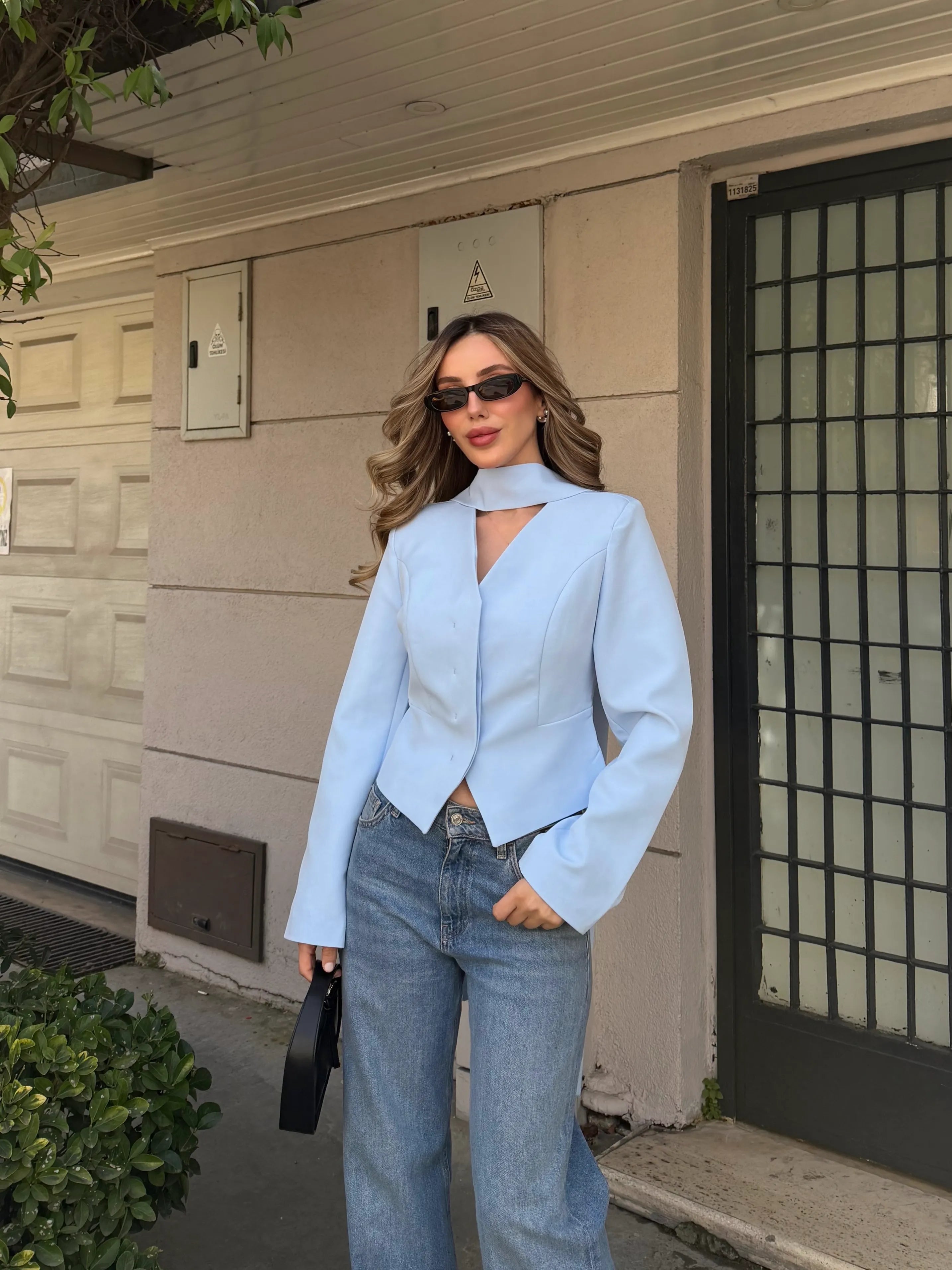 بليزر بشال ازرق - KP7220