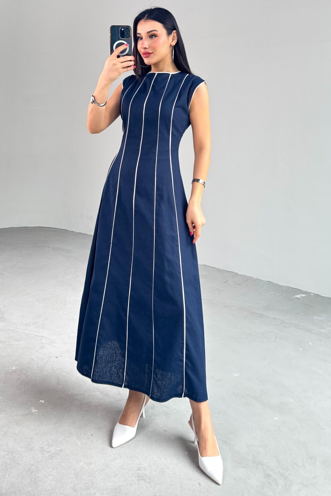 فستان كحلي - KP2133