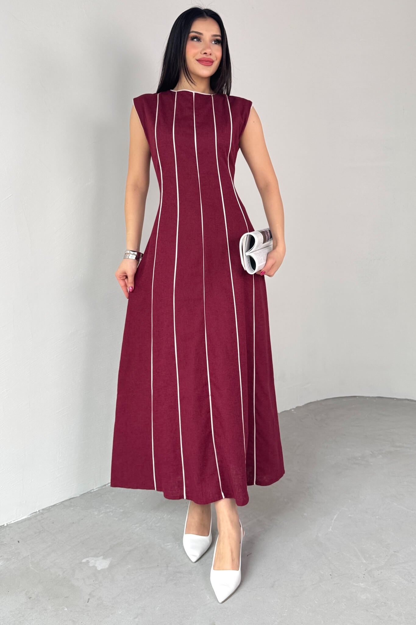 فستان خمري - KP2133