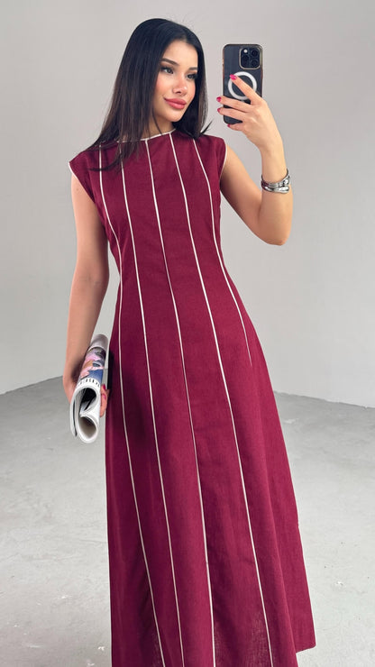 فستان خمري - KP2133