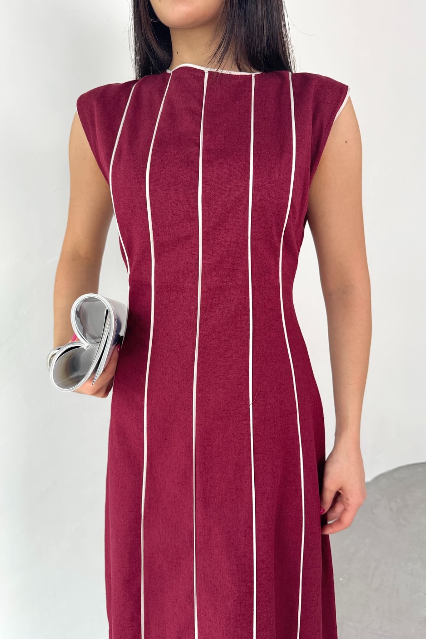 فستان خمري - KP2133