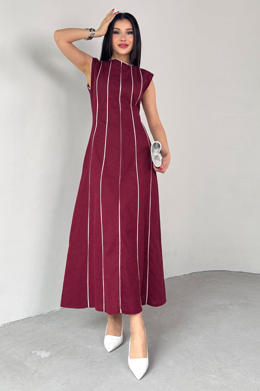 فستان خمري - KP2133