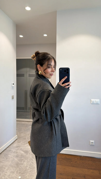 جكيت ربط رمادي - KP7092