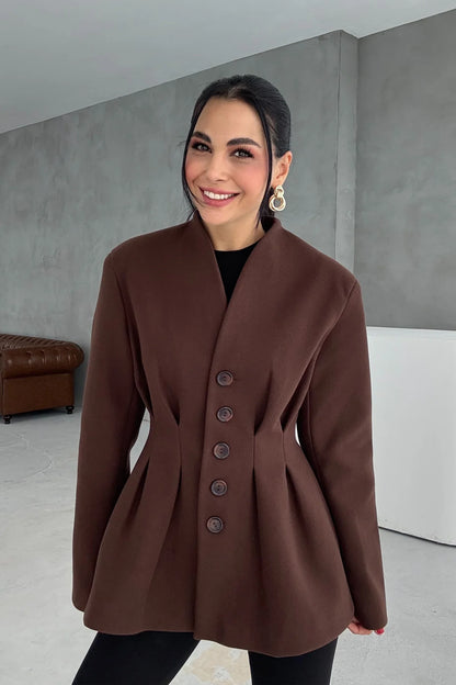 جكيت بني بأزرار - KP7147