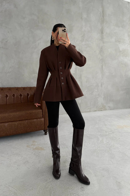 جكيت بني بأزرار - KP7147