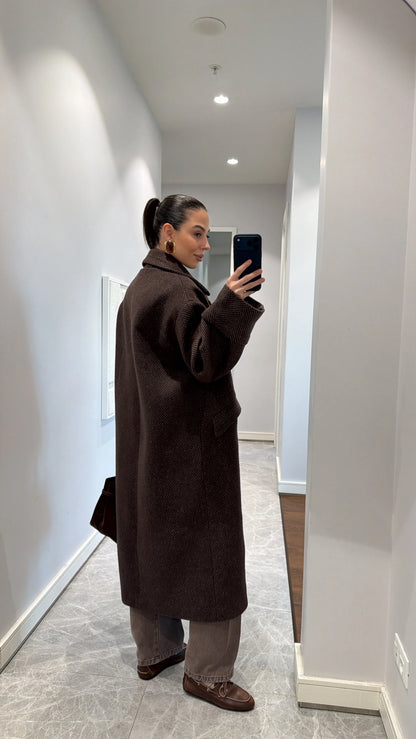 جكيت بني مخطط - KP7110