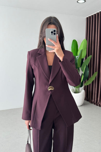 طقم رسمي عنابي - KP1403