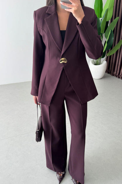 طقم رسمي عنابي - KP1403