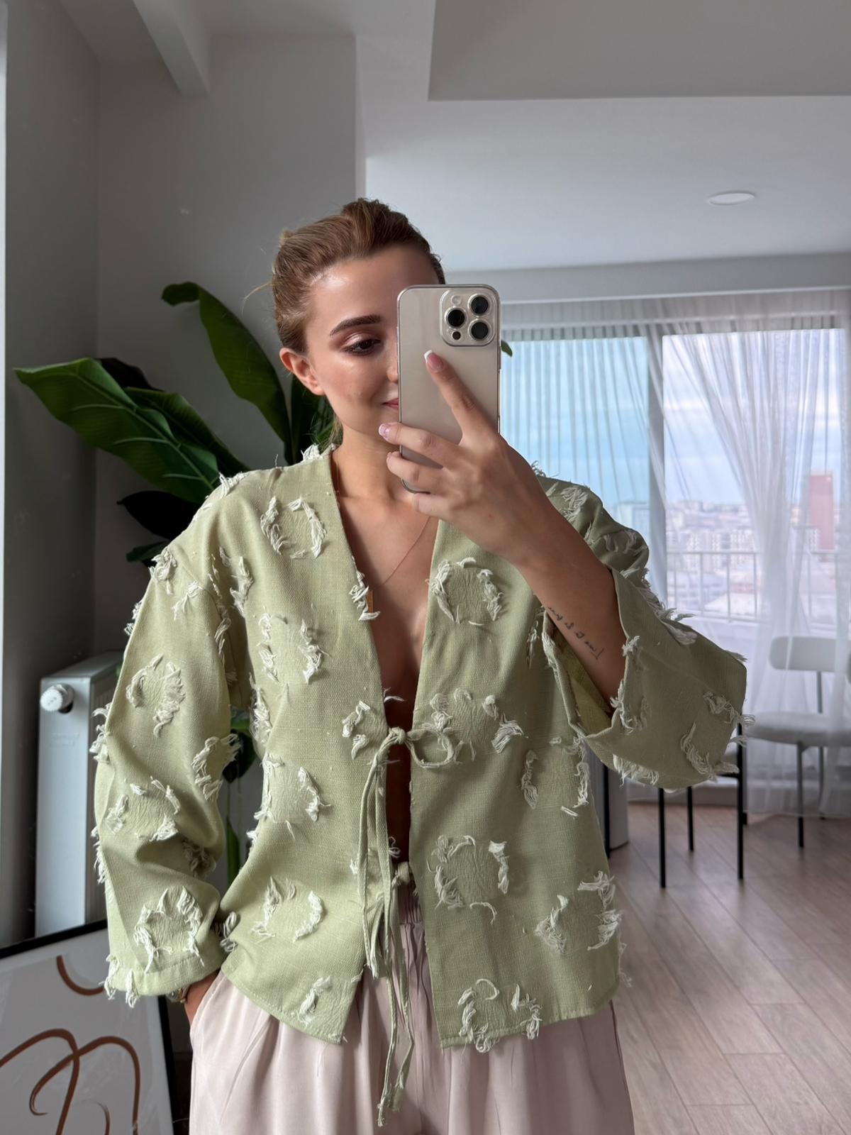 بلوزة ربط اخضر - KP4225