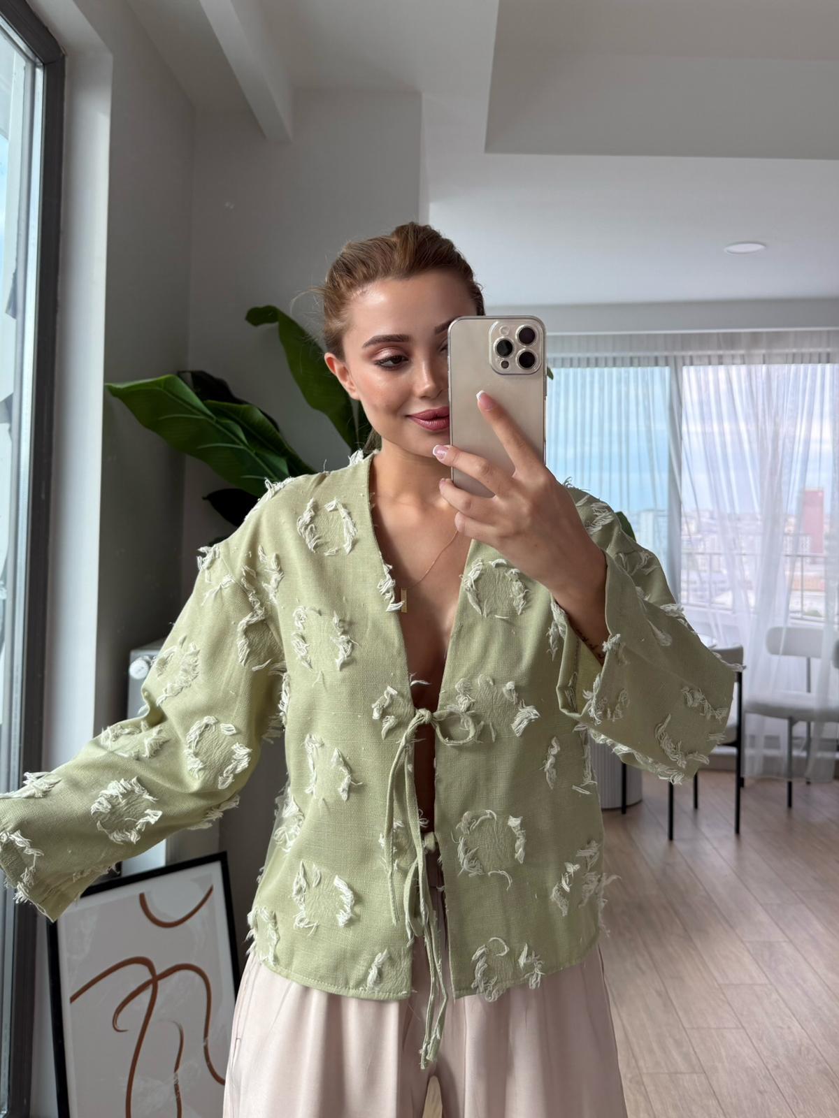 بلوزة ربط اخضر - KP4225