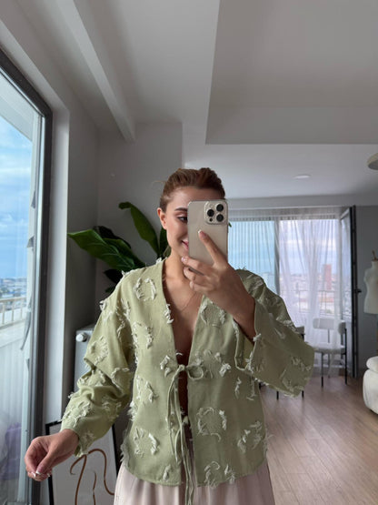 بلوزة ربط اخضر - KP4225