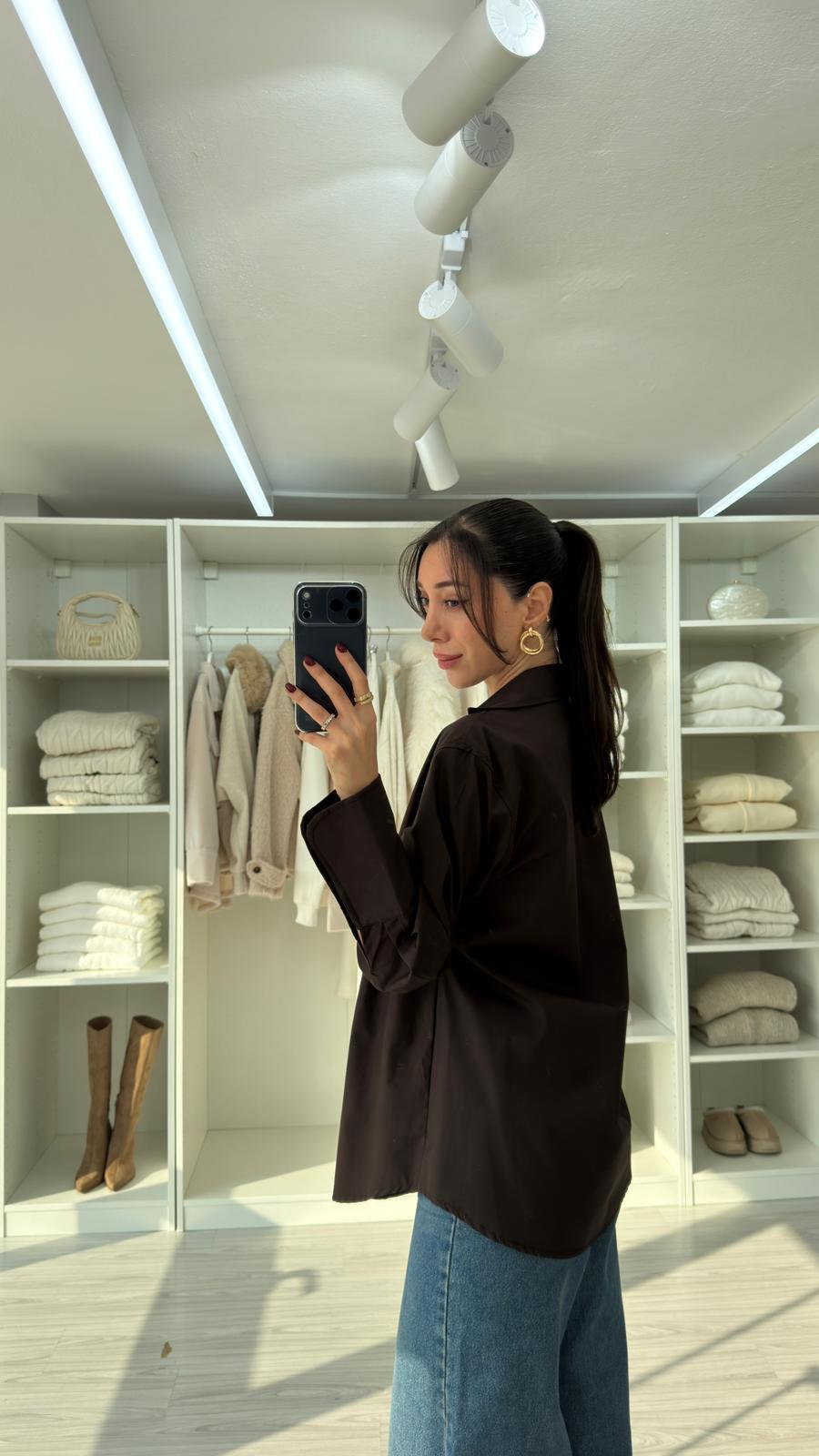 قميص ربط بني - KP4377