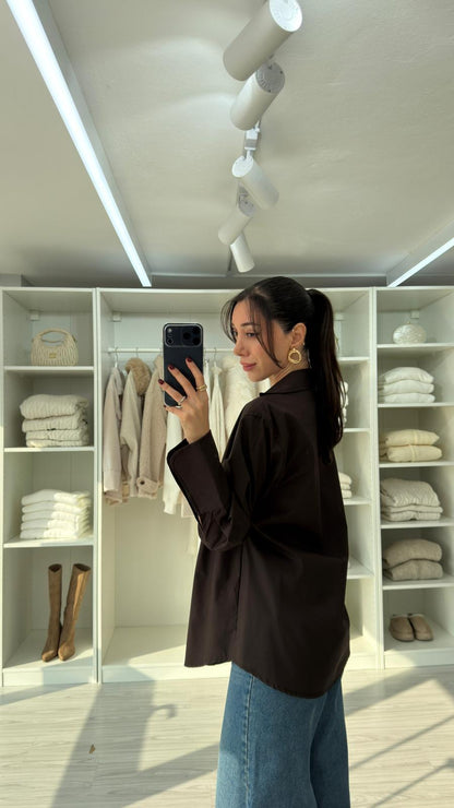 قميص ربط بني - KP4377