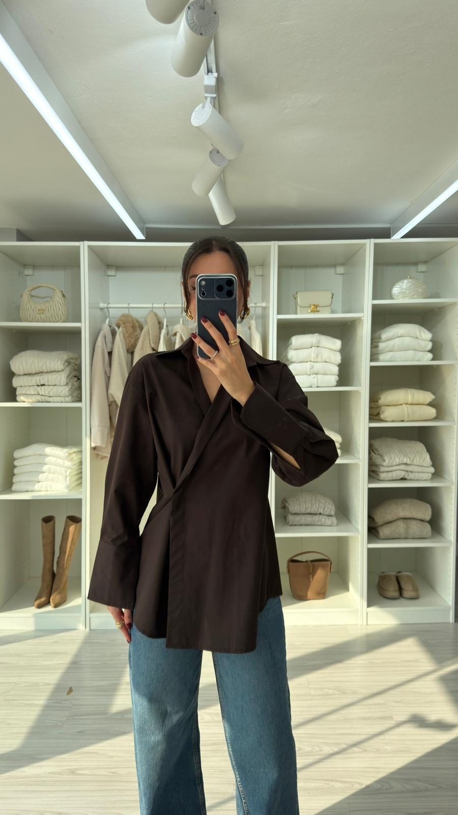 قميص ربط بني - KP4377