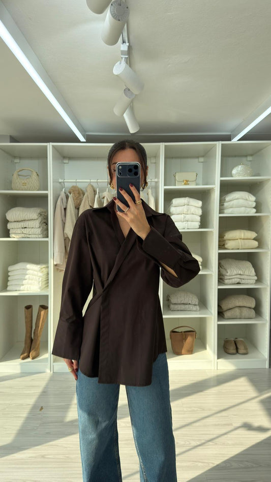 قميص ربط بني - KP4377